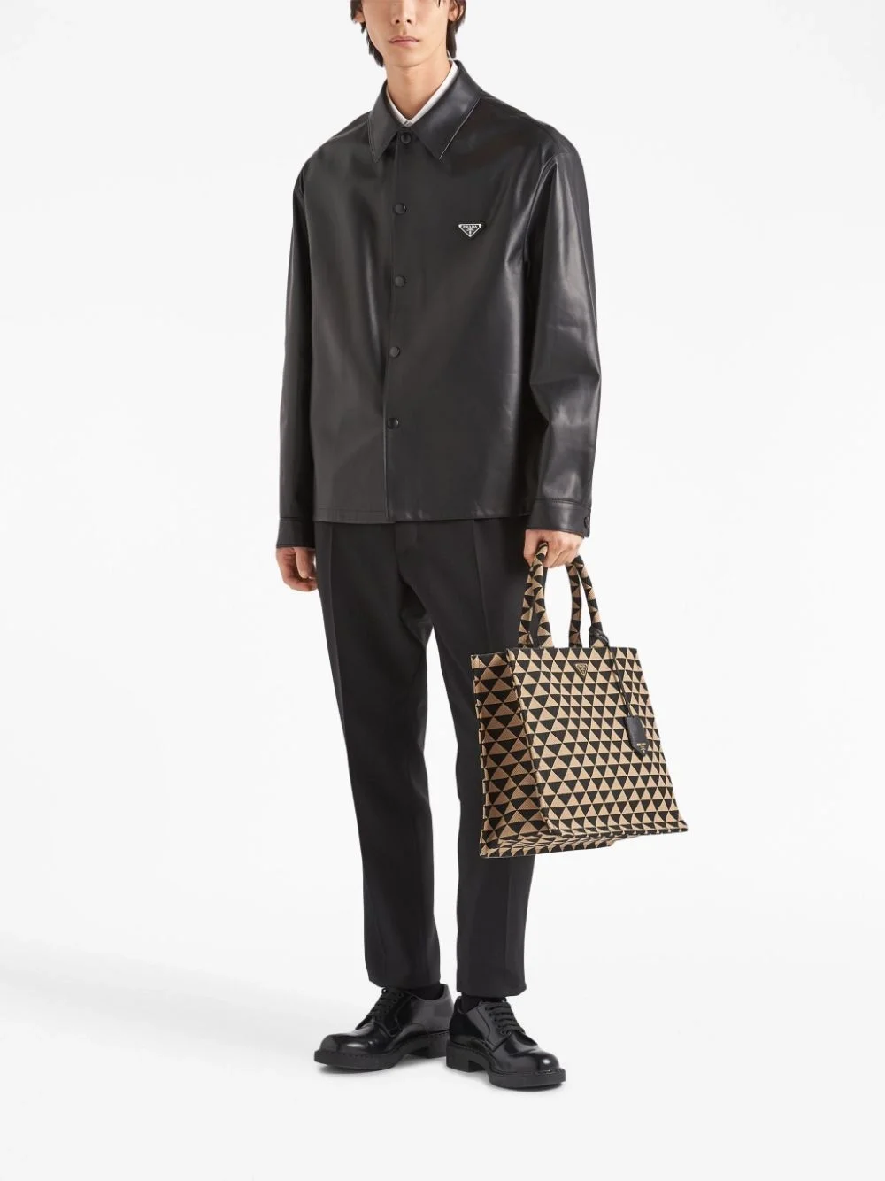 프라다 로고장식 나파 가죽 자켓