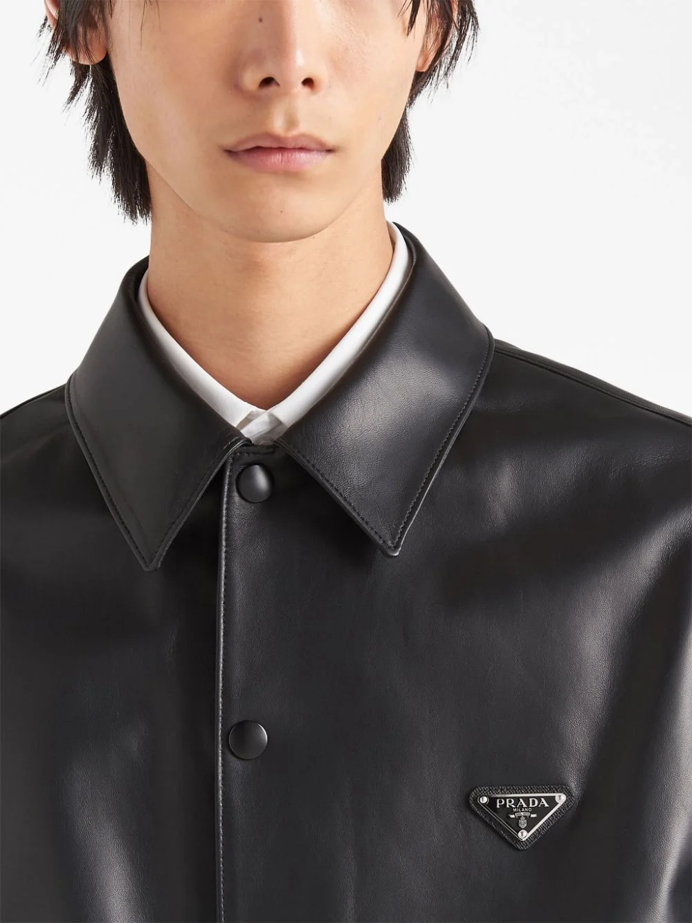 프라다 로고장식 나파 가죽 자켓