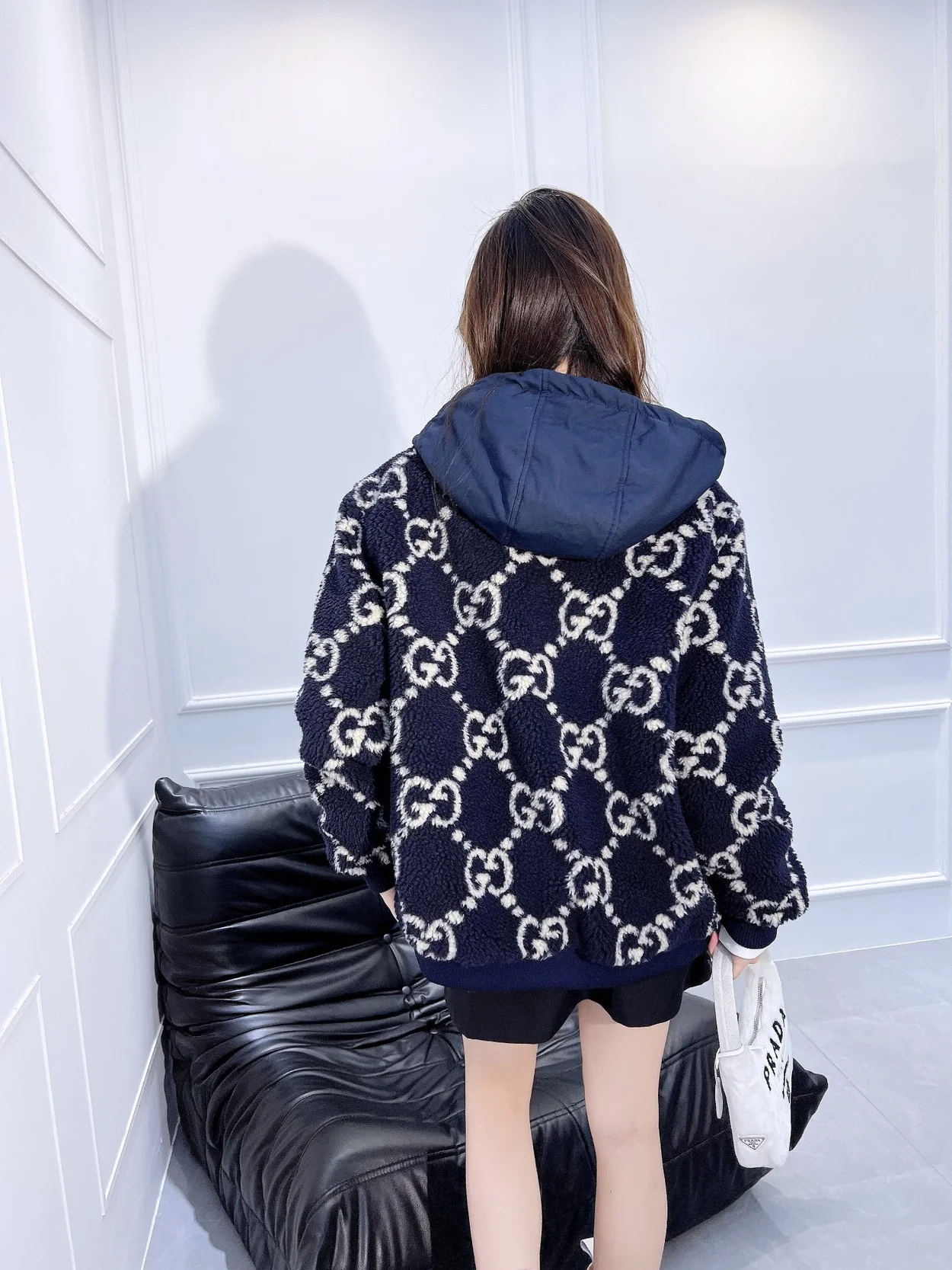 구찌 퍼지 파브릭 자카드 자켓