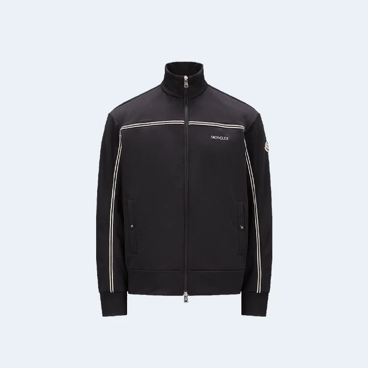 몽클레어 로고패치 하이넥 집업 자켓