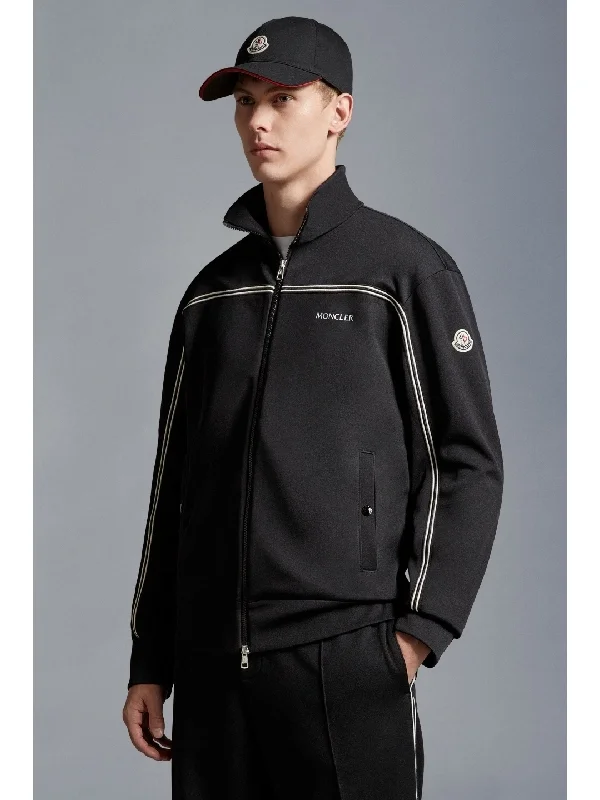 몽클레어 로고패치 하이넥 집업 자켓