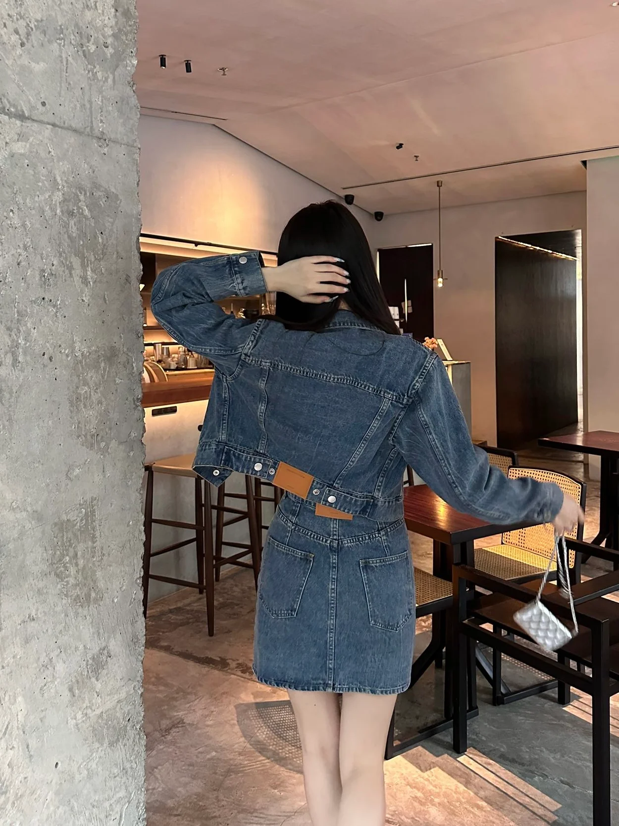 알렉산더왕 컴포트 스트레치 데님 하이웨이스트 스커트