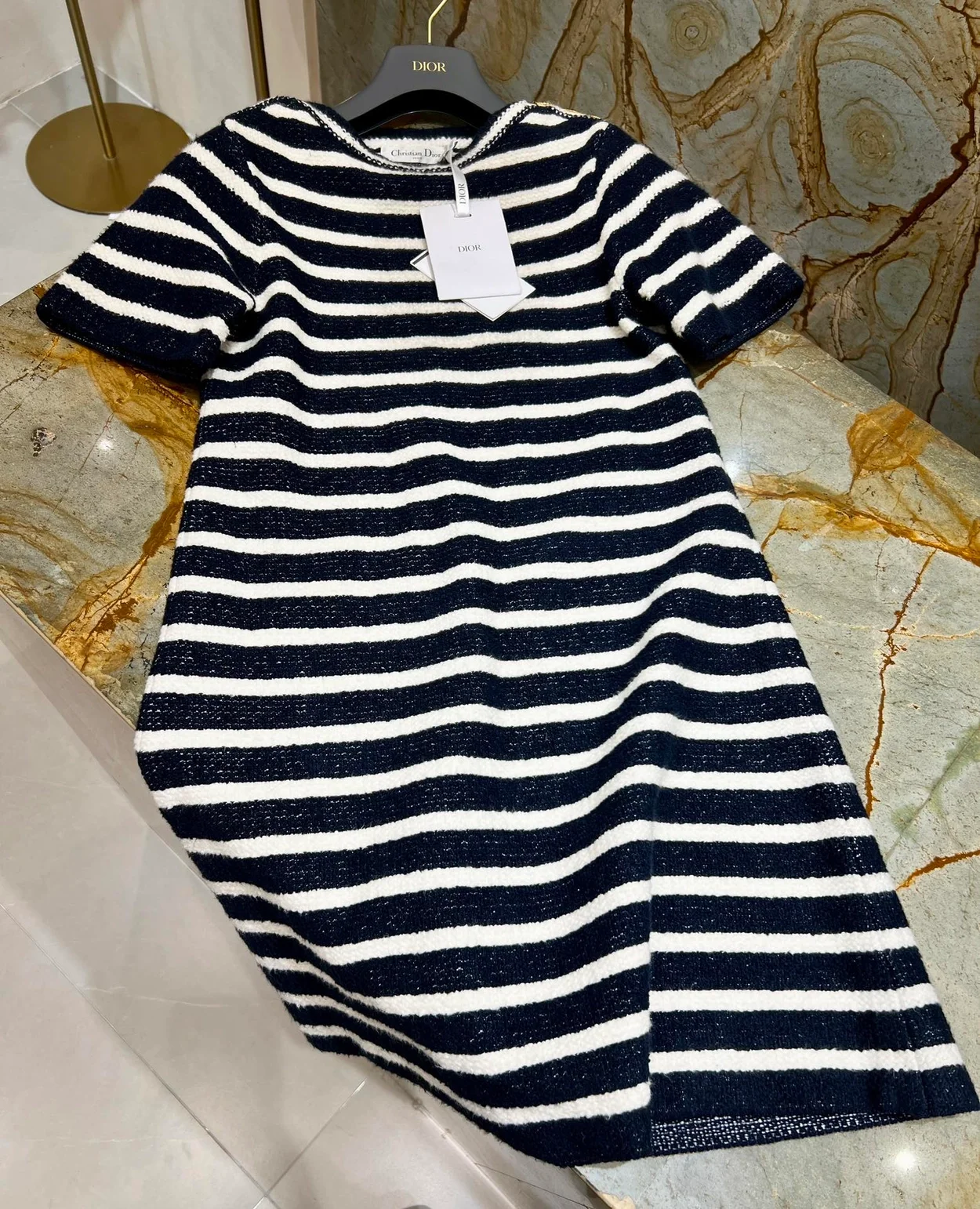 디올 마리니에르 울 블렌드 니트 쇼트 드레스