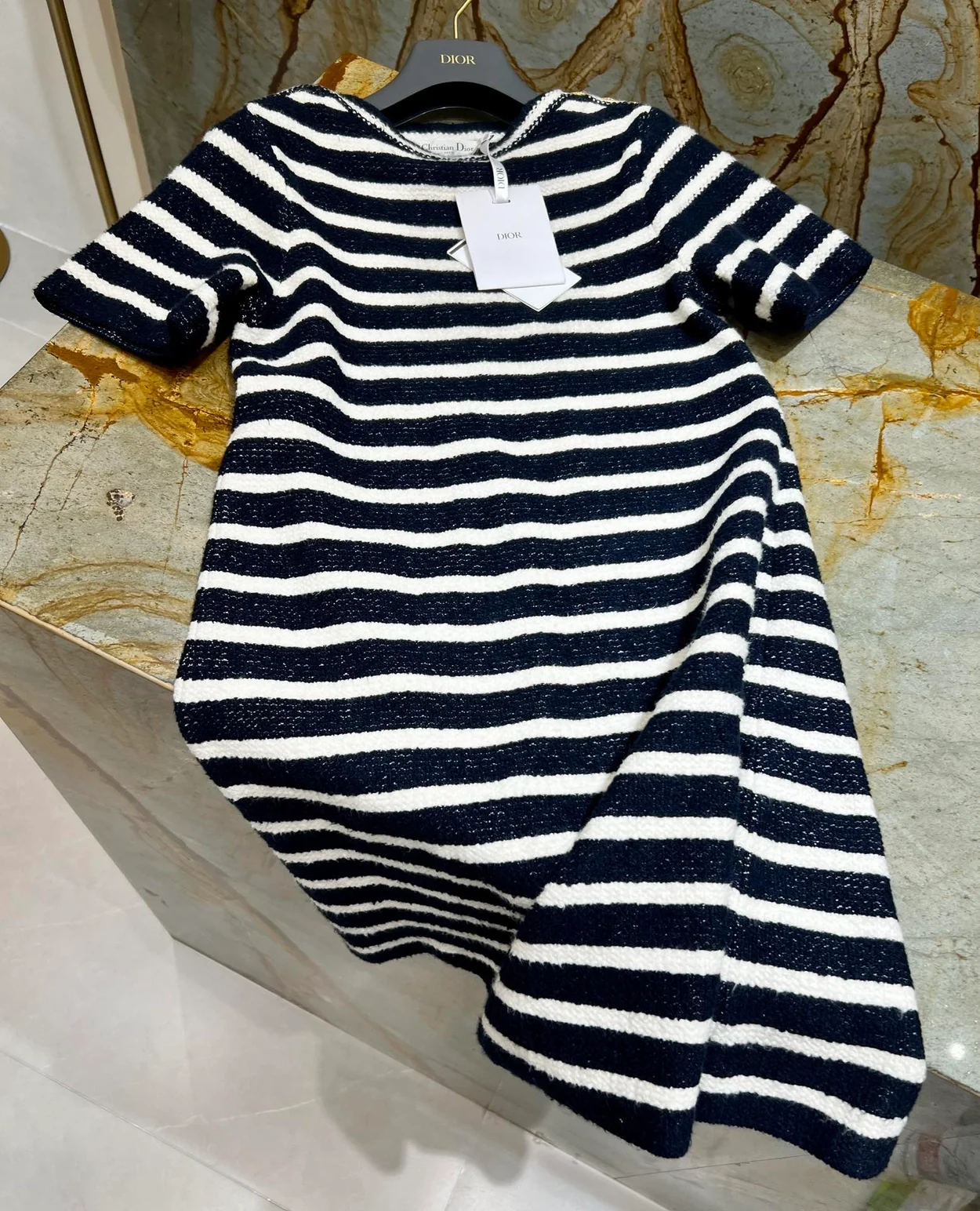 디올 마리니에르 울 블렌드 니트 쇼트 드레스