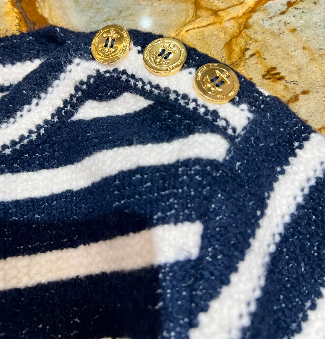 디올 마리니에르 울 블렌드 니트 쇼트 드레스