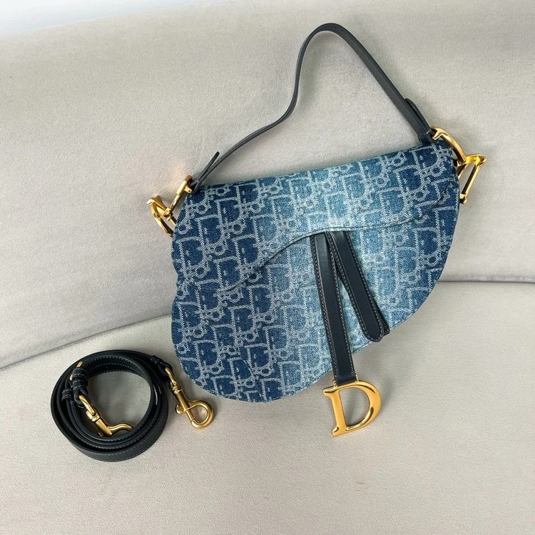 디올 오블리크 클래식 데님 새들백 25