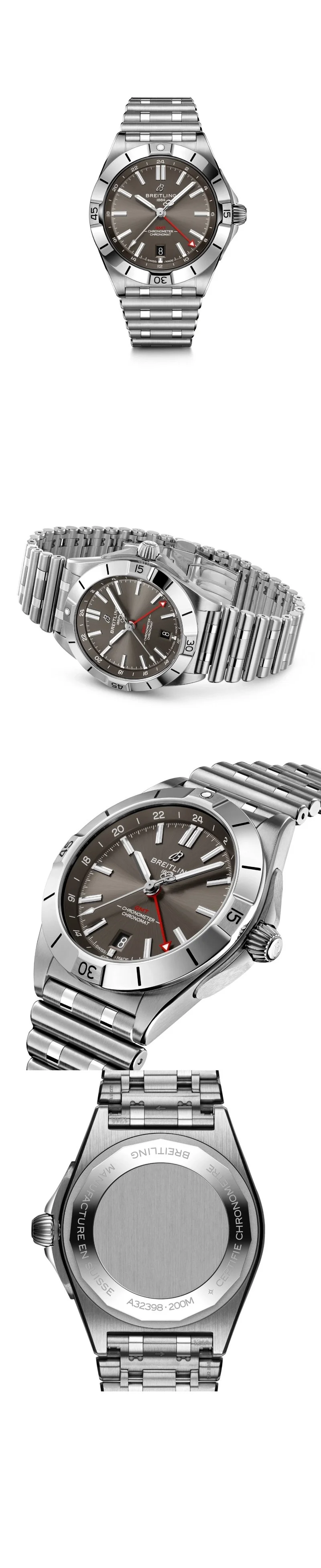 브라이틀링 크로노맷 GMT 40 실버 그레이