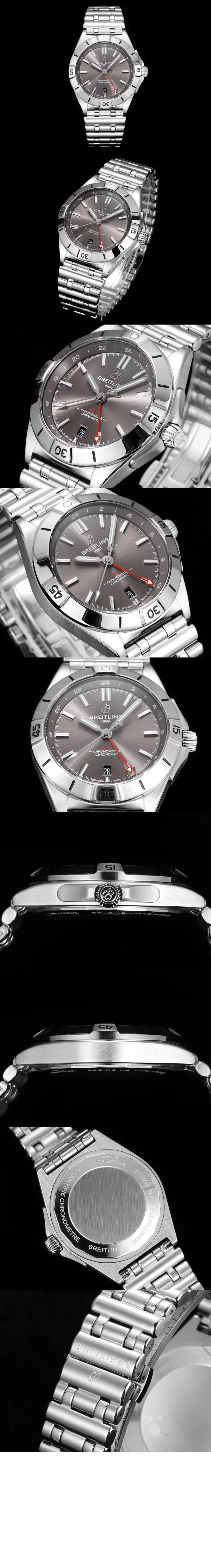 브라이틀링 크로노맷 GMT 40 실버 그레이