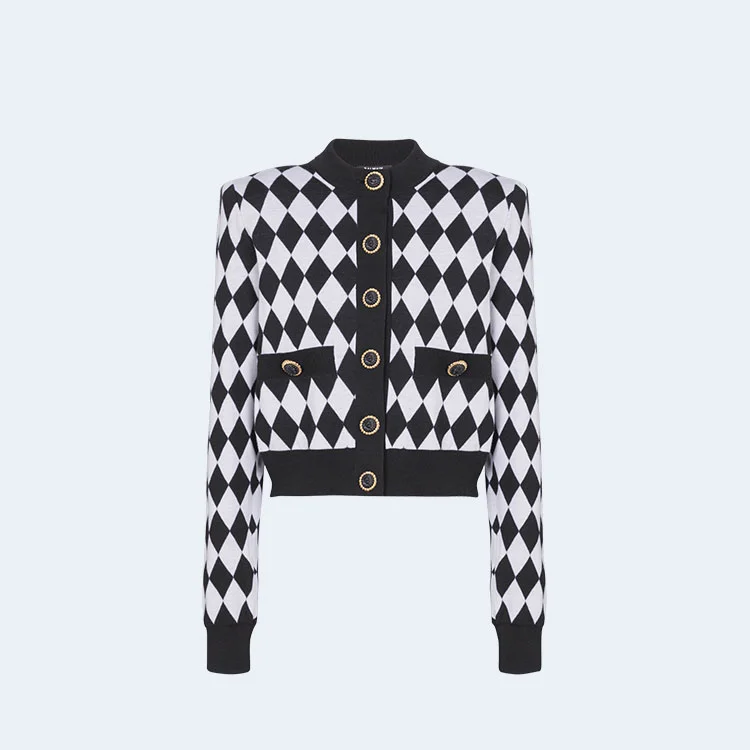 발망 다이아몬드 니트 가디건 블랙