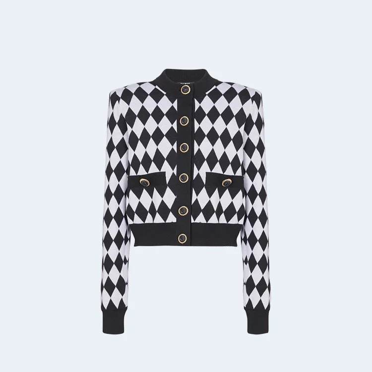 발망 다이아몬드 니트 가디건 블랙