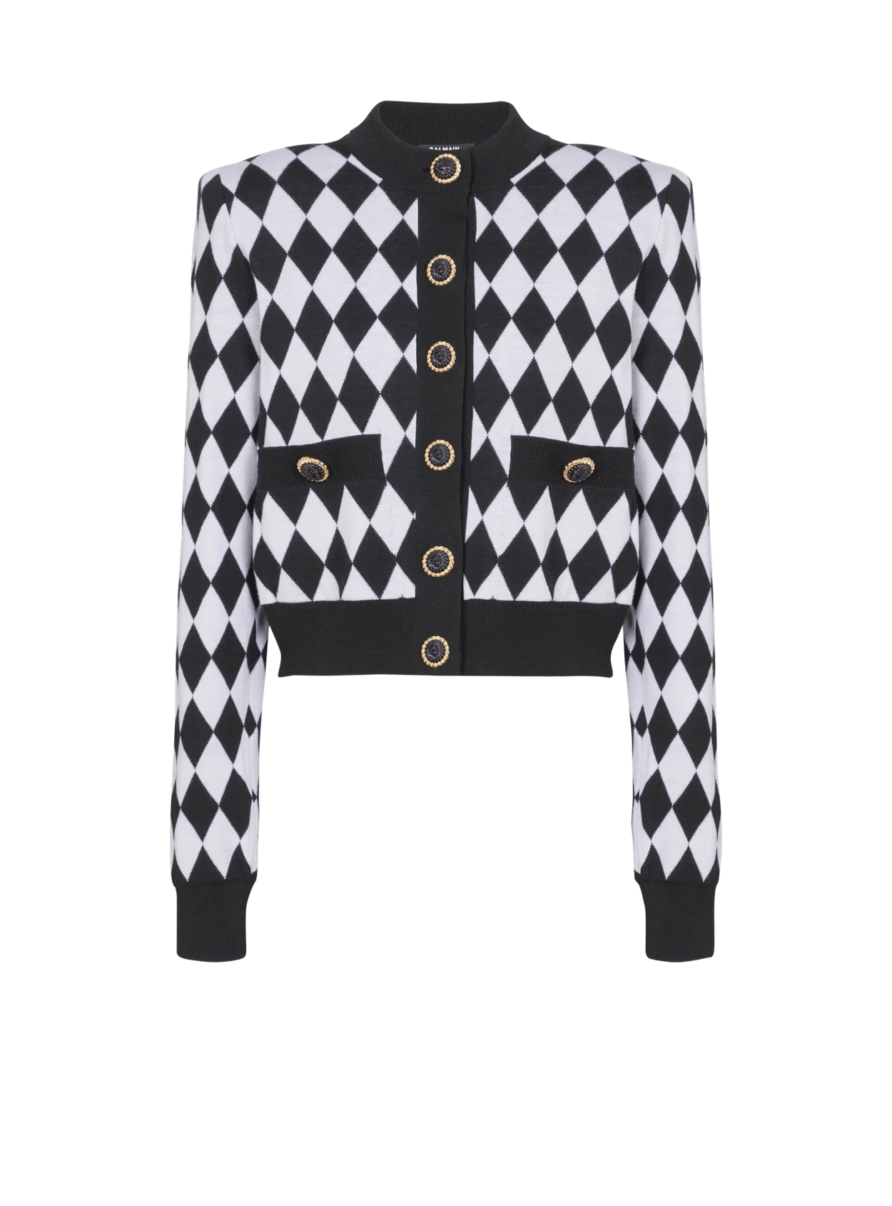 발망 다이아몬드 니트 가디건 블랙