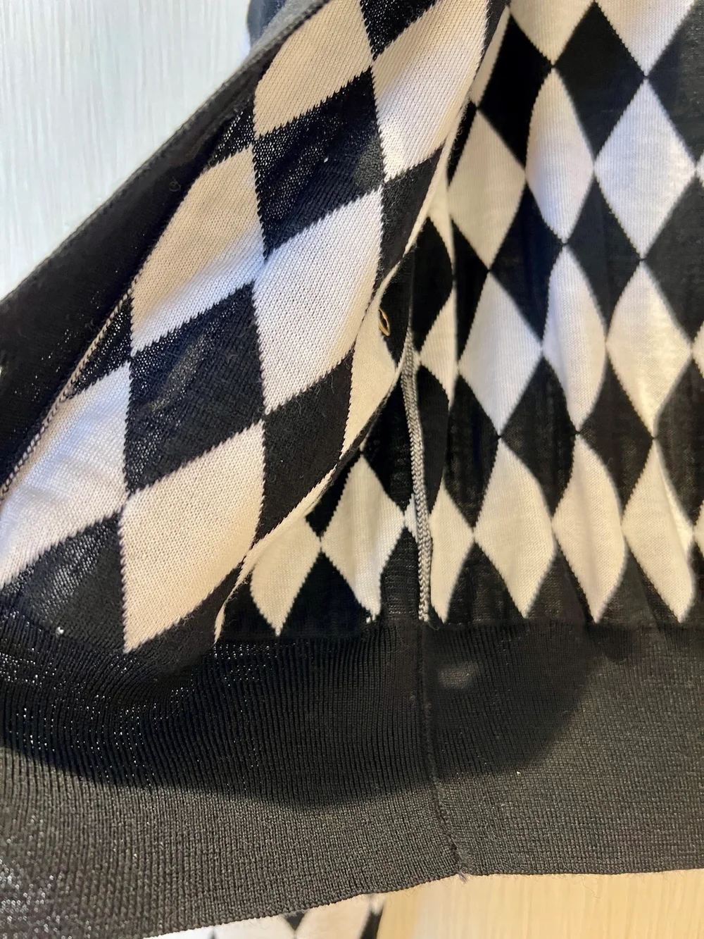 발망 다이아몬드 니트 가디건 블랙