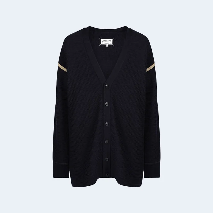 메종 마르지엘라 엘보우 패치 가디건 네이비