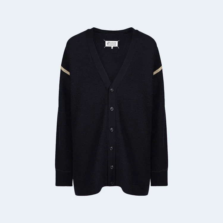 메종 마르지엘라 엘보우 패치 가디건 네이비