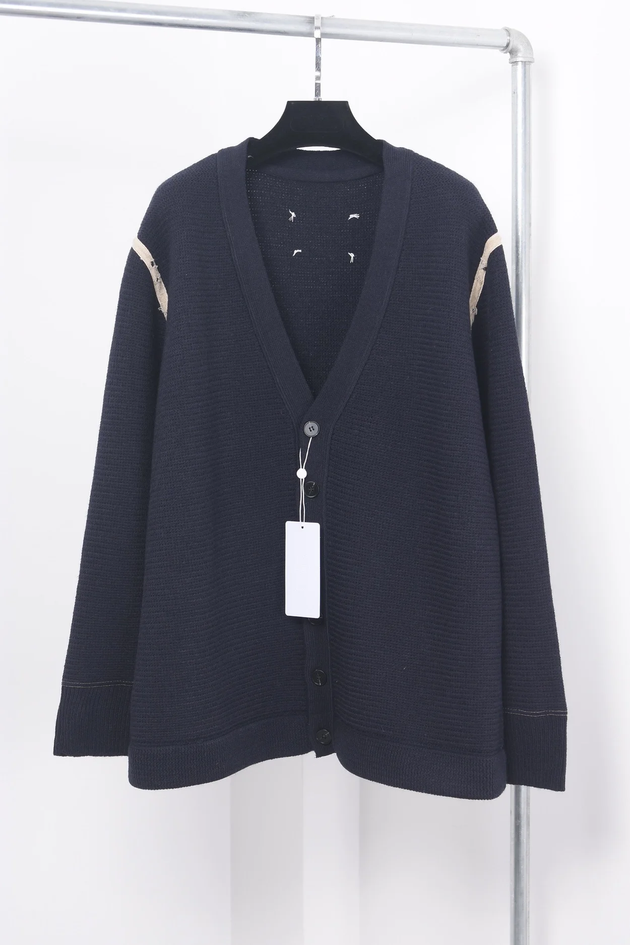 메종 마르지엘라 엘보우 패치 가디건 네이비