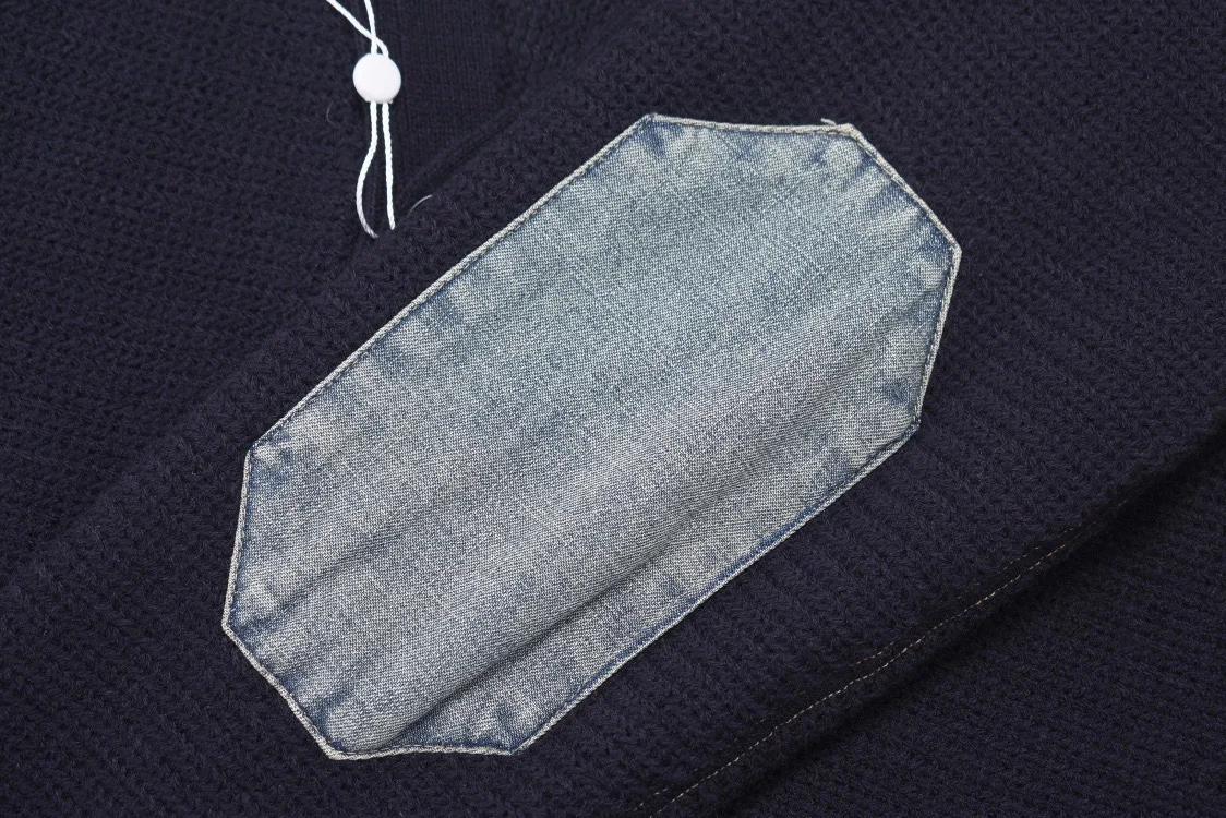 메종 마르지엘라 엘보우 패치 가디건 네이비