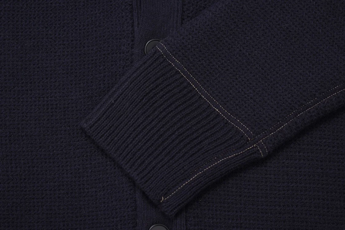 메종 마르지엘라 엘보우 패치 가디건 네이비