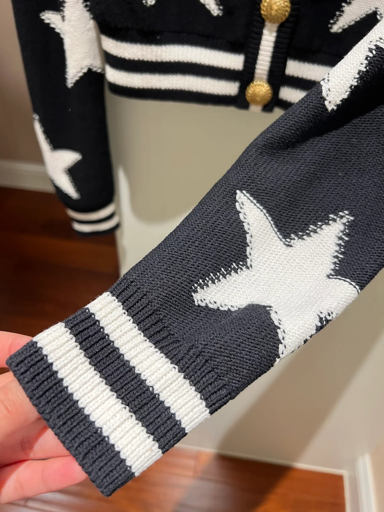 발망 블랙 코튼 블렌드 가디건