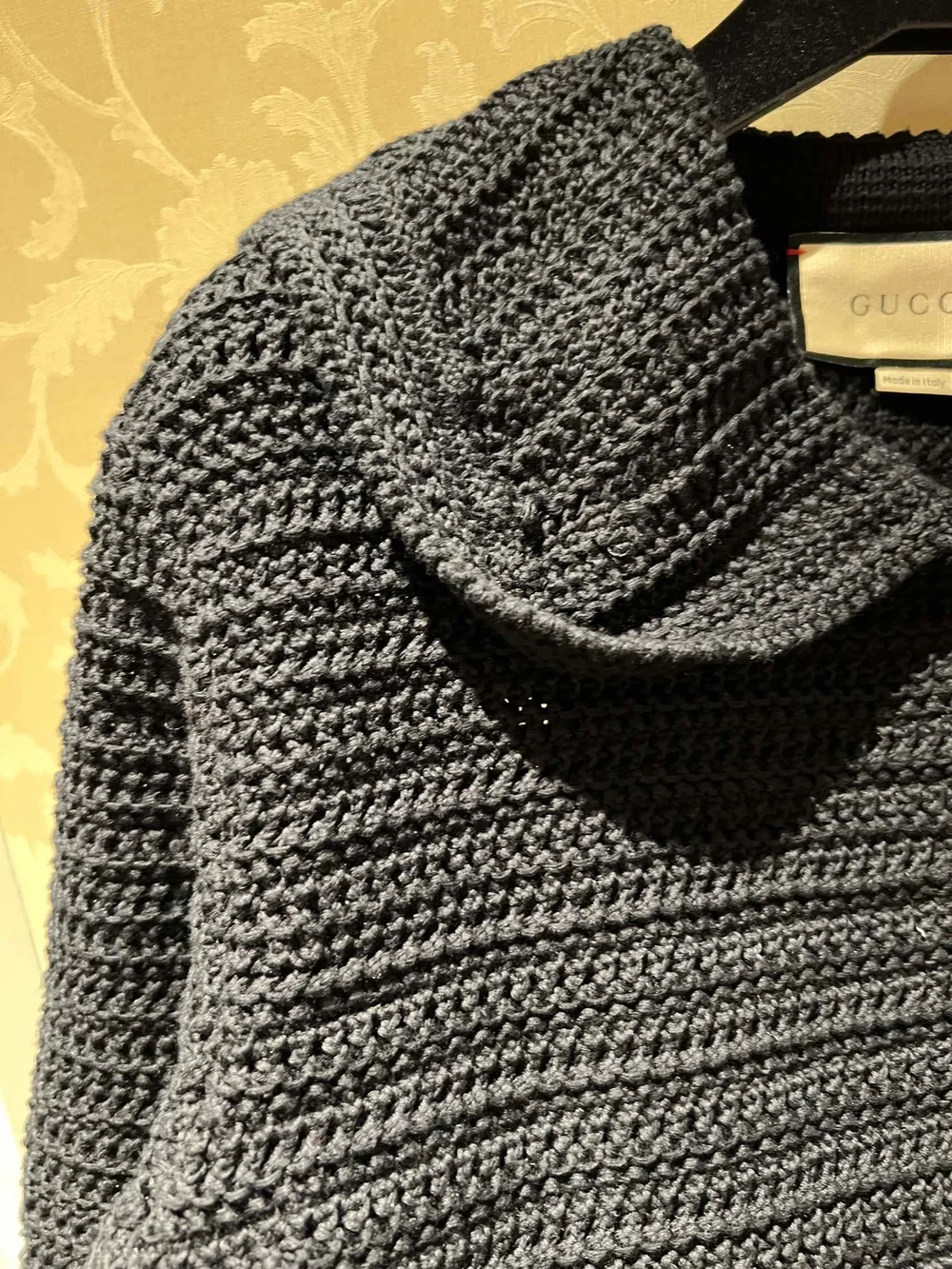 구찌 블랙 크로쉐 코튼 가디건