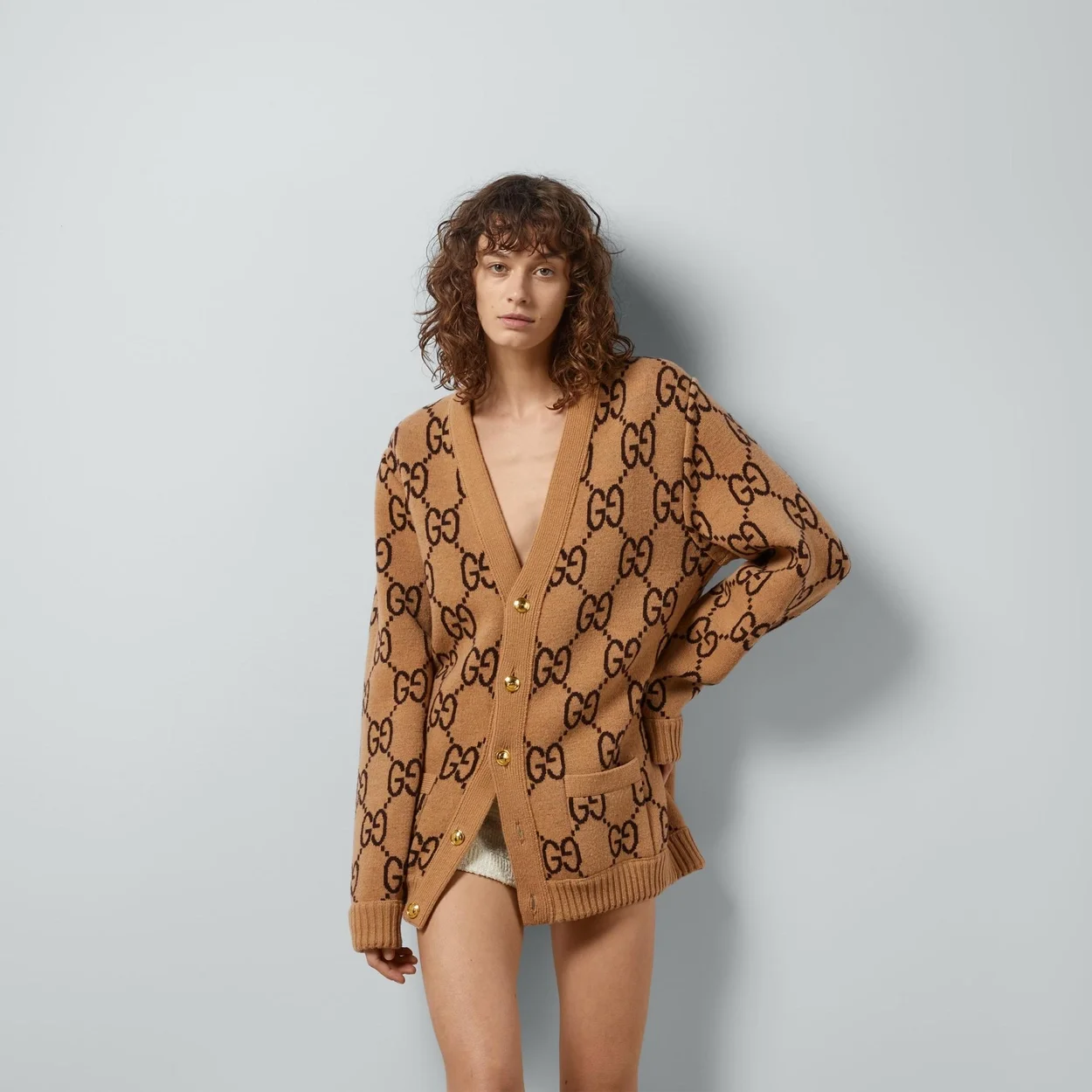 구찌 리버서블 니트 울 가디건