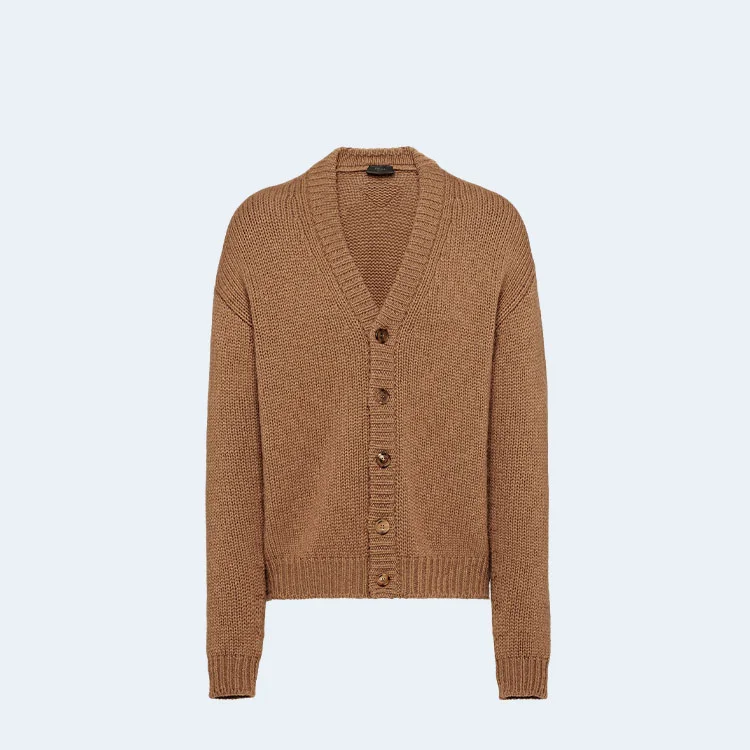 프라다 카멜 브라운 가디건