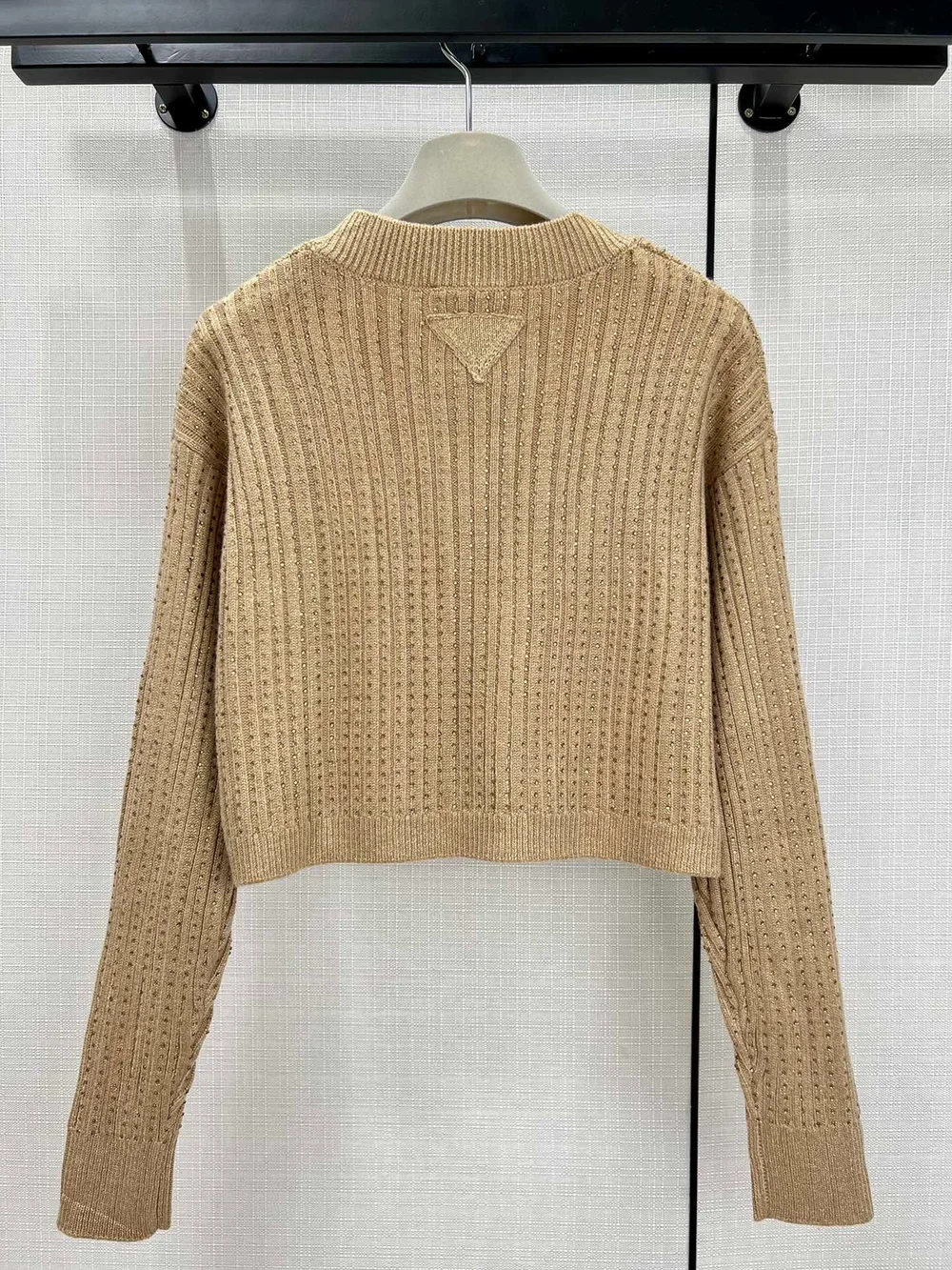 프라다 캐시미어 라인스톤 가디건