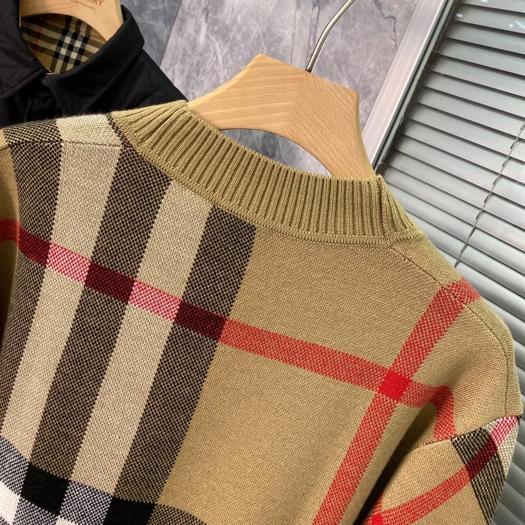 버버리 체크 울 블렌드 가디건