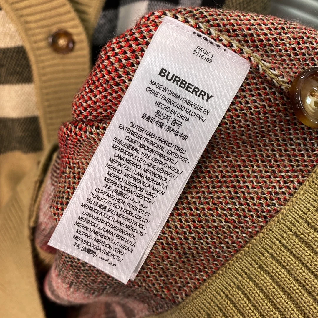버버리 체크 울 블렌드 가디건