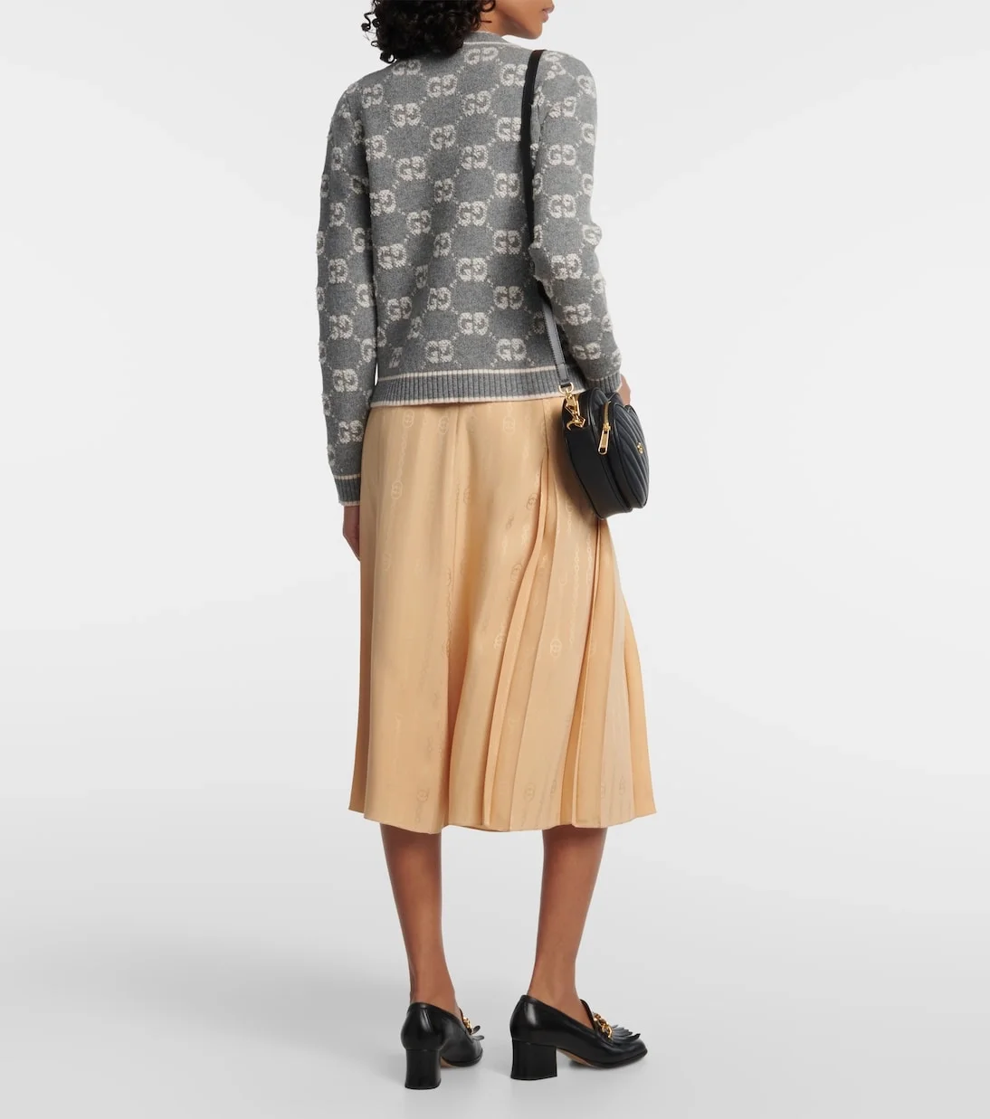 구찌 GG 울 버클 자카드 가디건