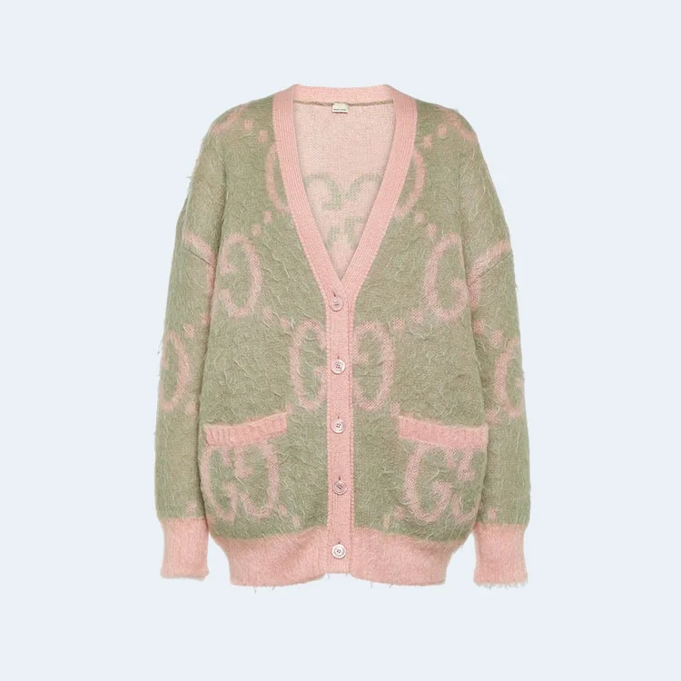 구찌 GG 자카드 모헤어 블랜드 가디건