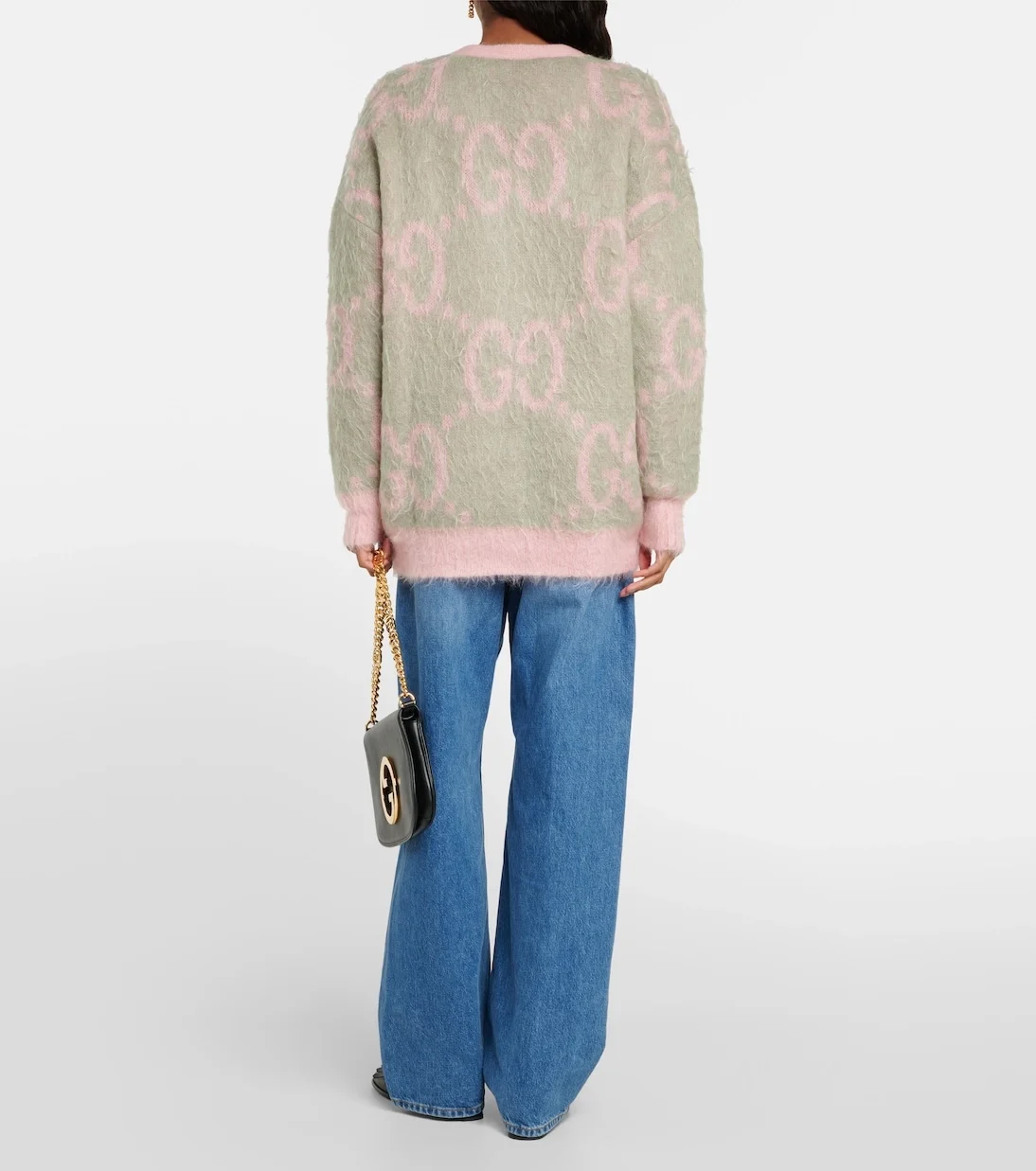 구찌 GG 자카드 모헤어 블랜드 가디건