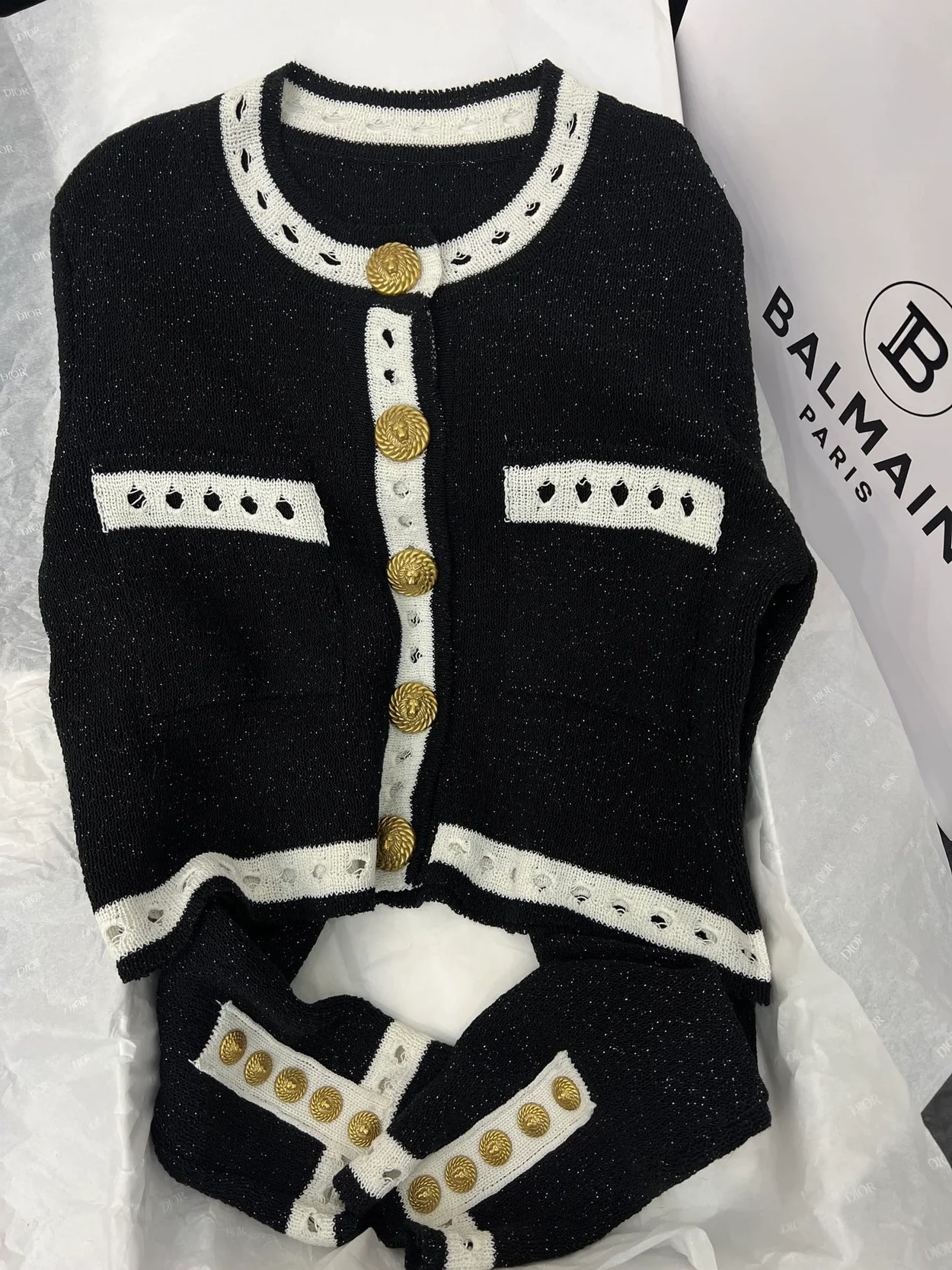 발망 임벨리시드 니트 가디건