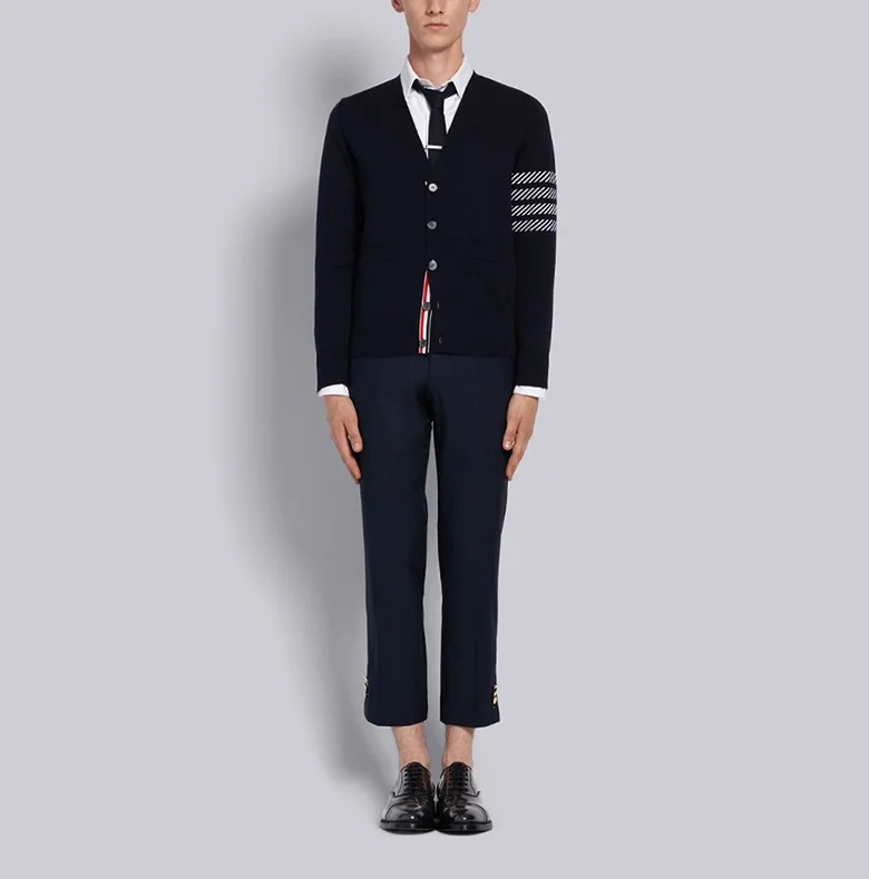 톰브라운 돌핀 아이콘 브이넥 가디건