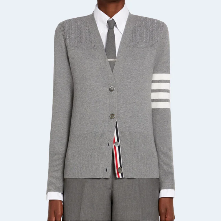 톰브라운 헥터 메달리온 가디건 그레이