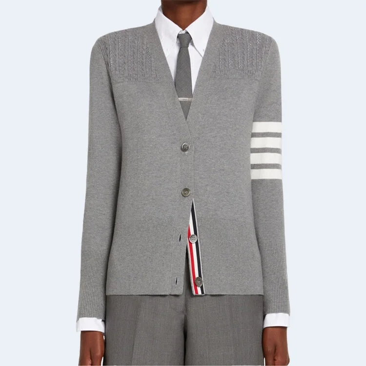 톰브라운 헥터 메달리온 가디건 그레이