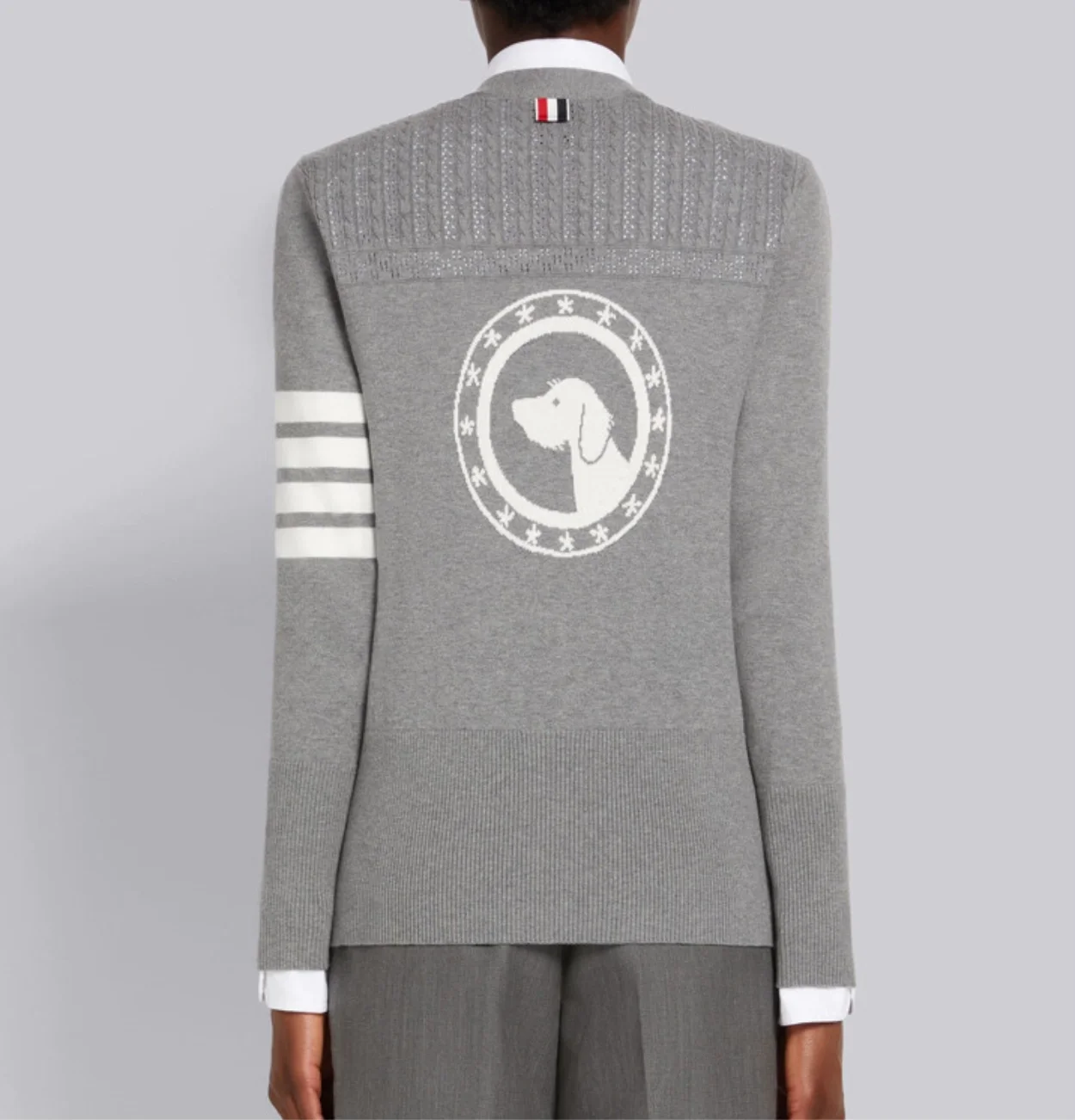 톰브라운 헥터 메달리온 가디건 그레이