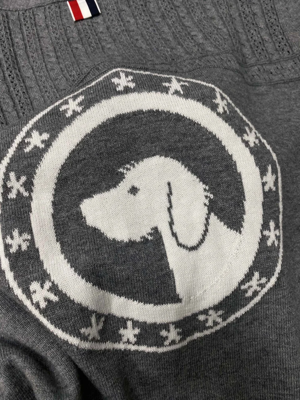 톰브라운 헥터 메달리온 가디건 그레이