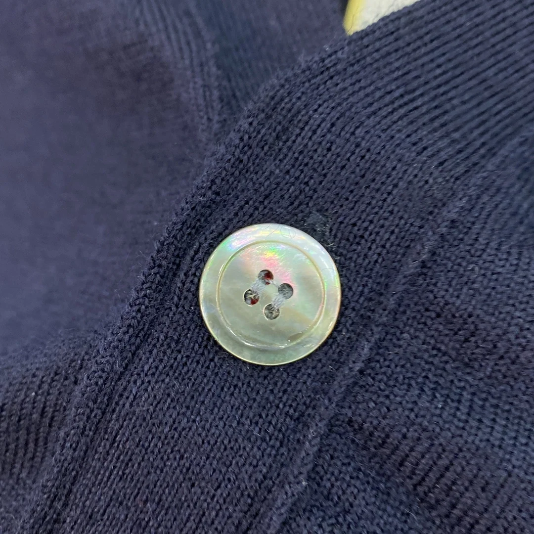 톰브라운 삼선 라인 네이비 니트 가디건