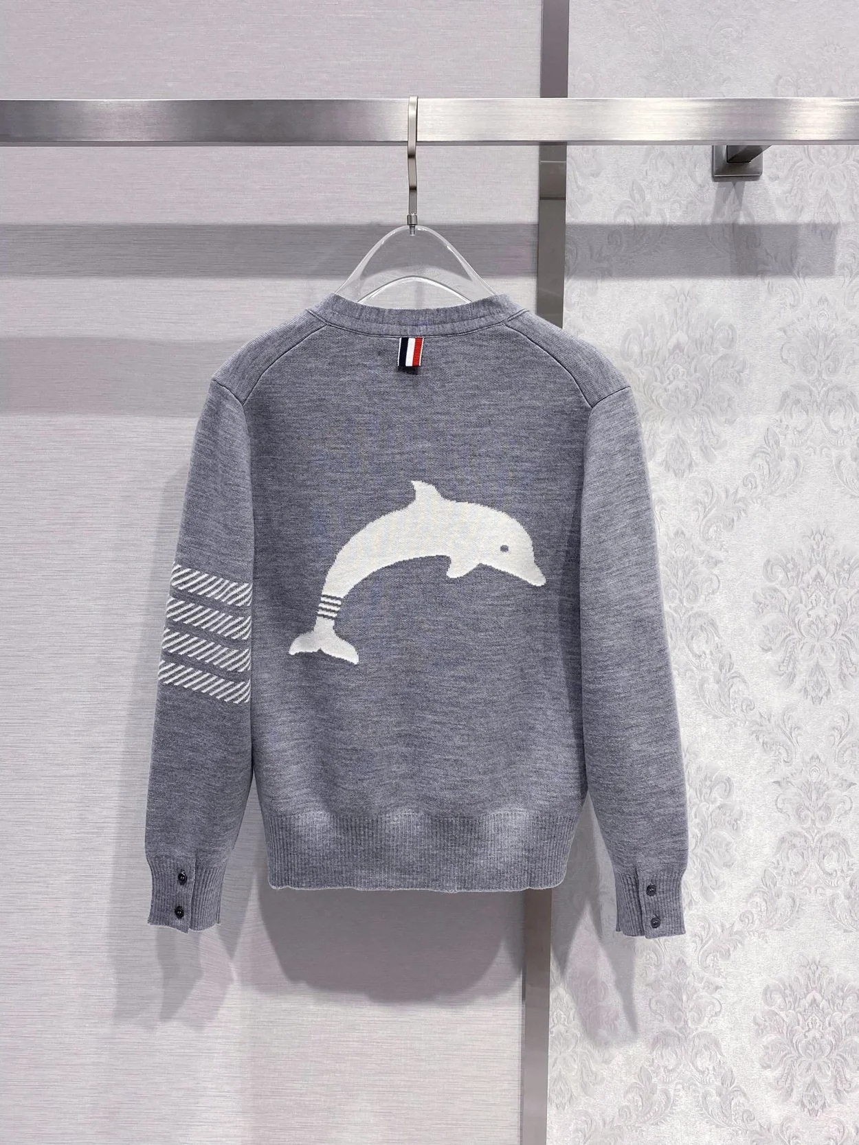 톰브라운 4바 밀라노 스티치 실크 가디건