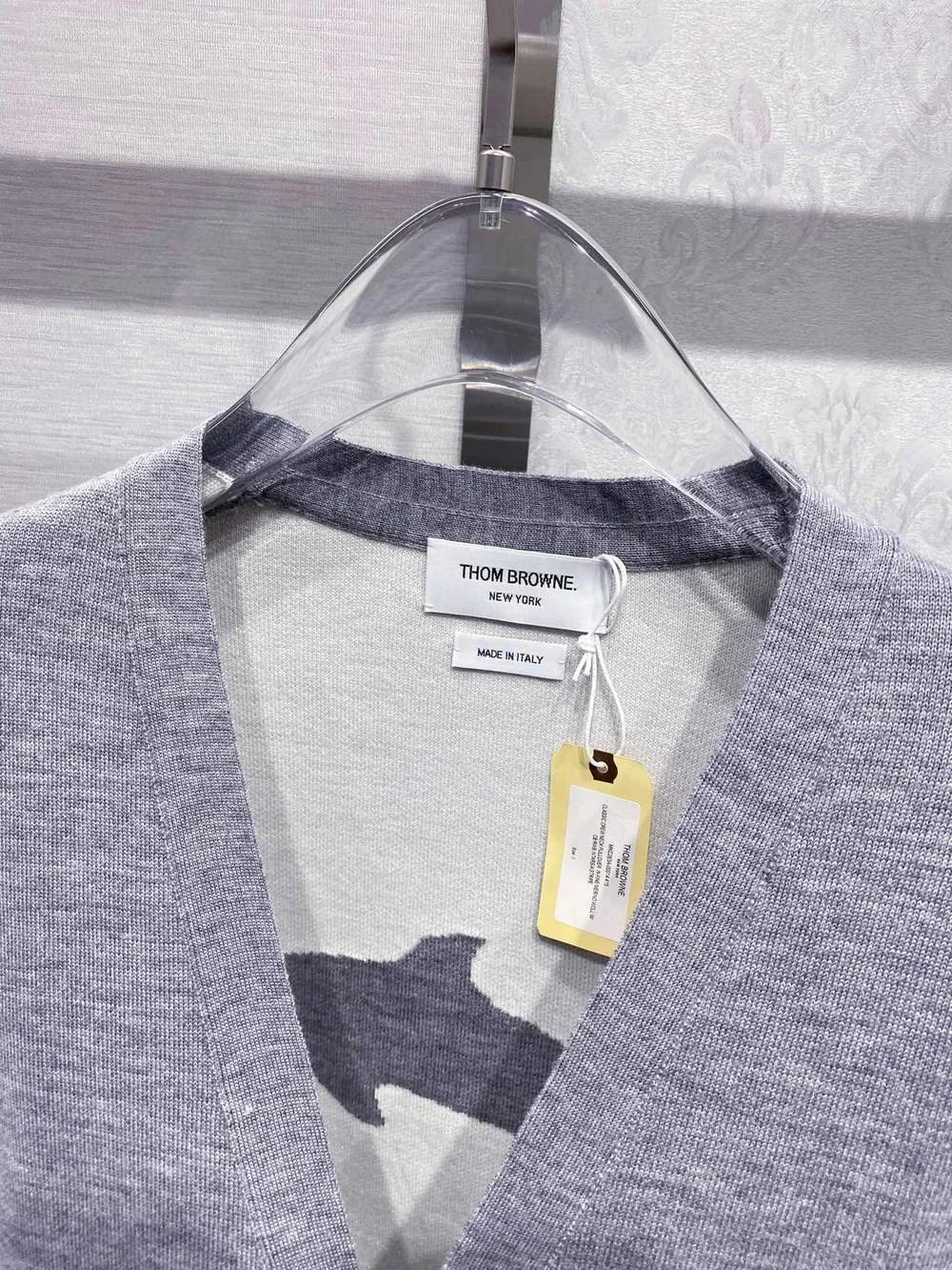 톰브라운 4바 밀라노 스티치 실크 가디건