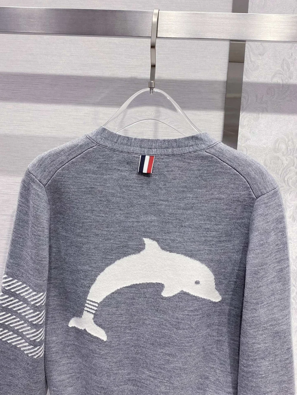 톰브라운 4바 밀라노 스티치 실크 가디건