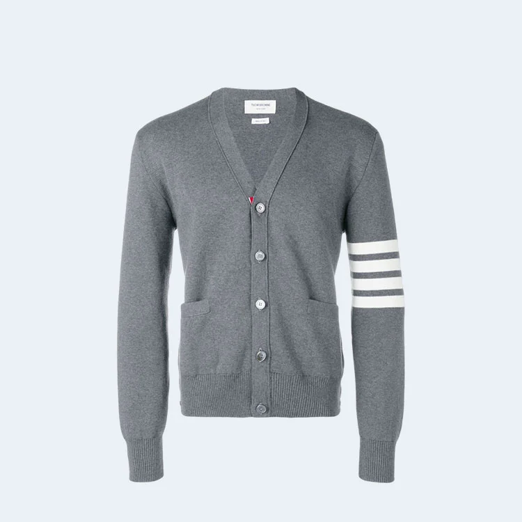 톰브라운 4바 사선완장 가디건 그레이