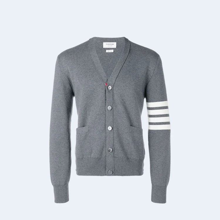 톰브라운 4바 사선완장 가디건 그레이
