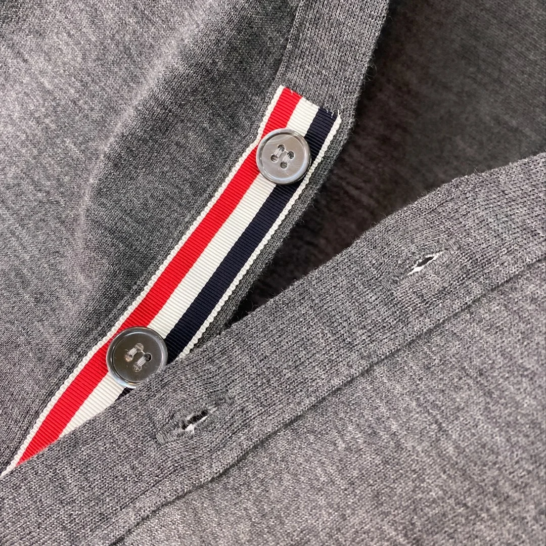 톰브라운 RWB 니트 가디건 그레이