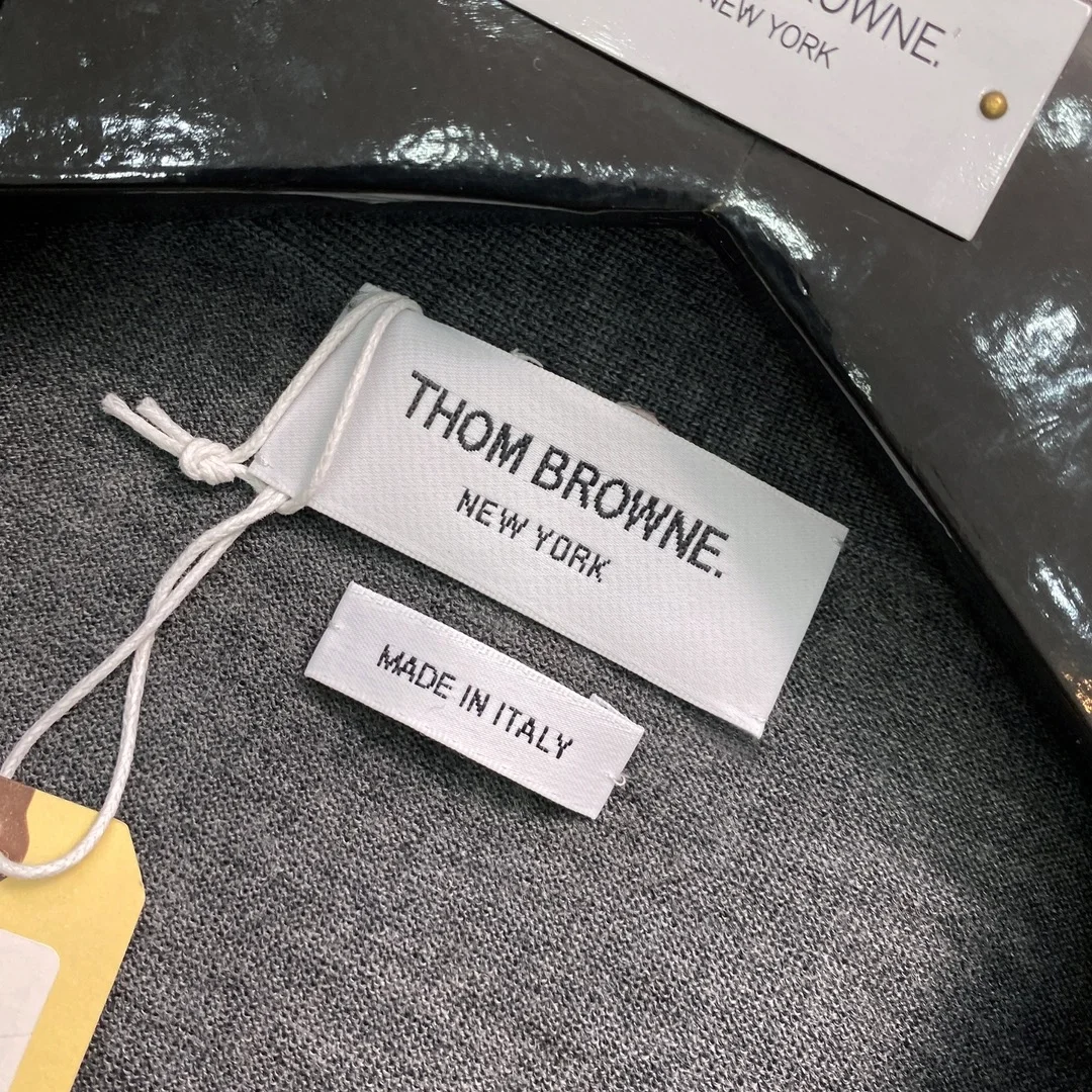 톰브라운 RWB 니트 가디건 그레이