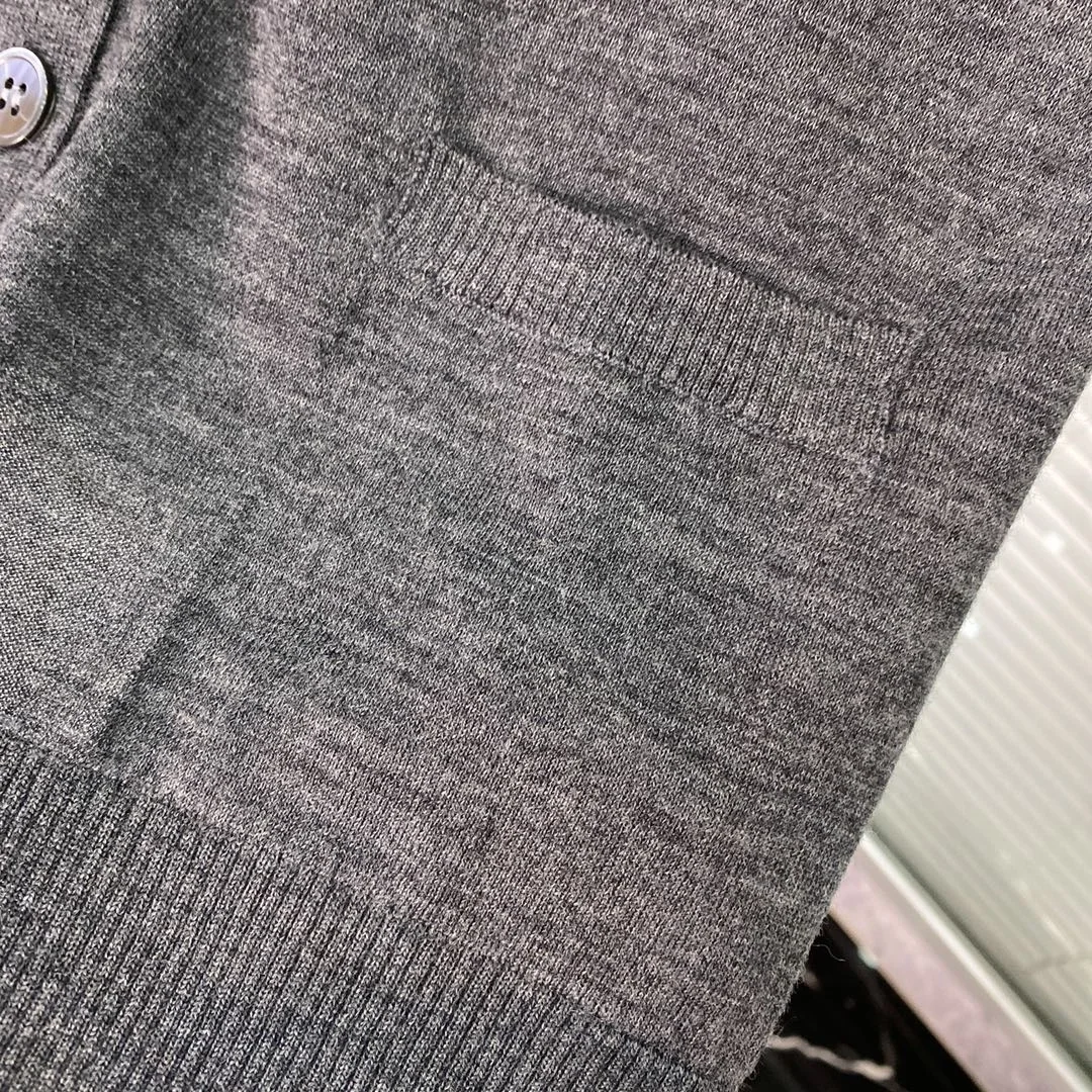 톰브라운 RWB 니트 가디건 그레이