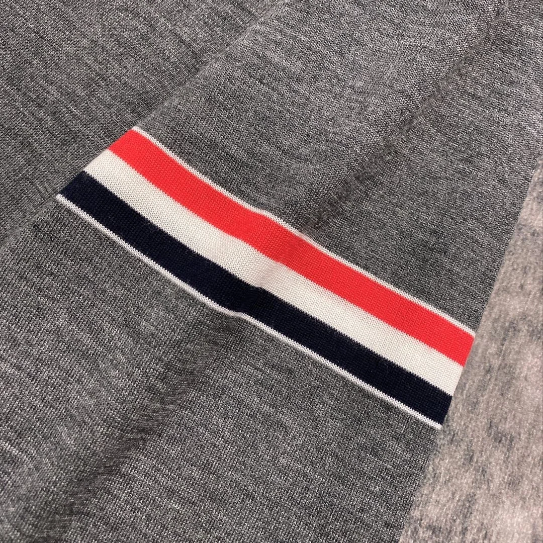 톰브라운 RWB 니트 가디건 그레이