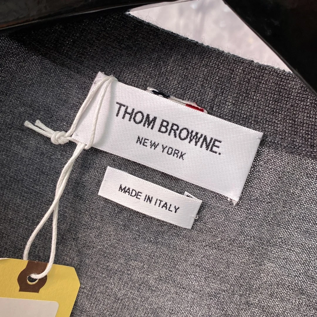 톰브라운 RWB 니트 가디건 그레이