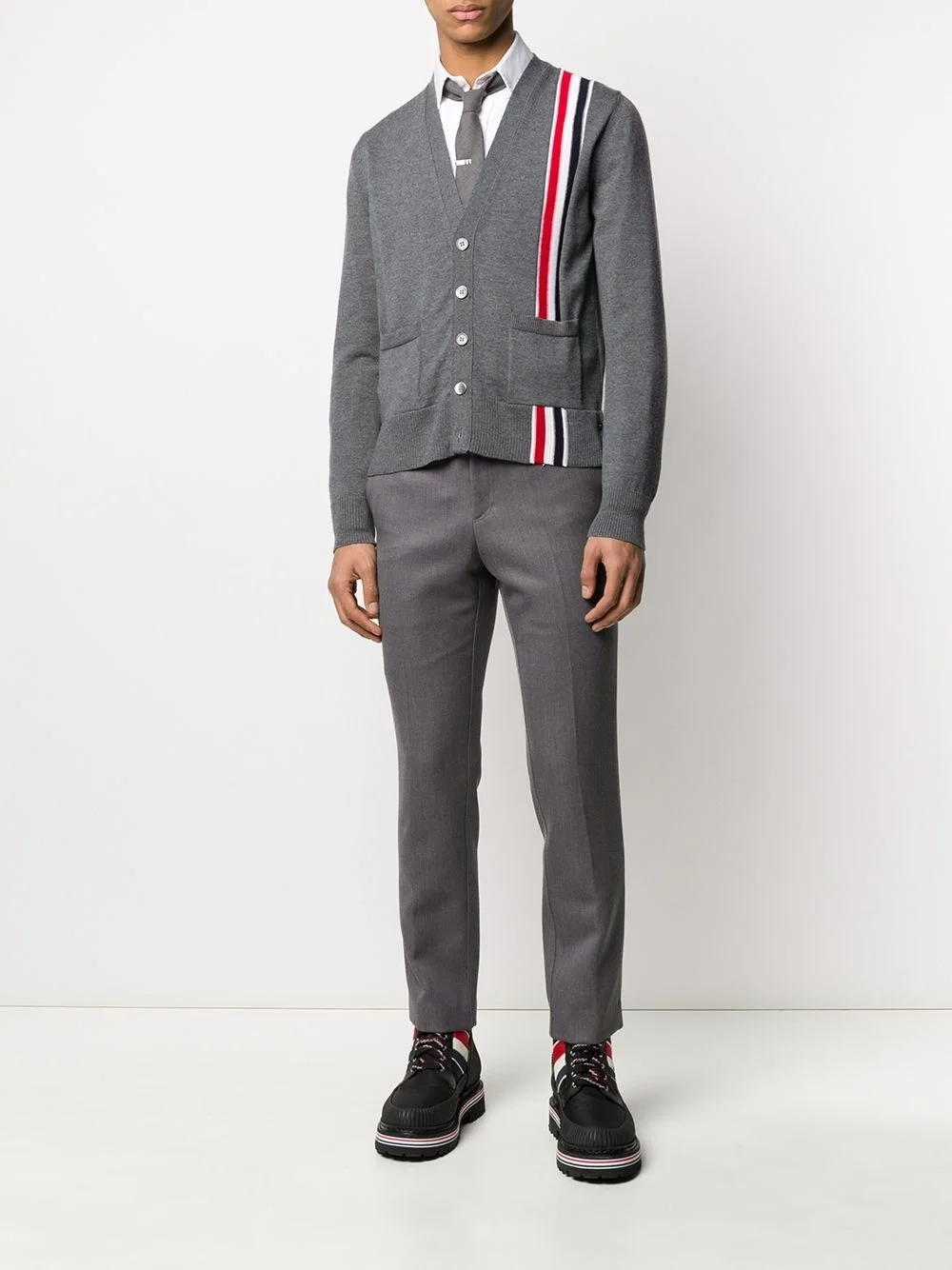 톰브라운 4바 스트라이프 디테일 가디건