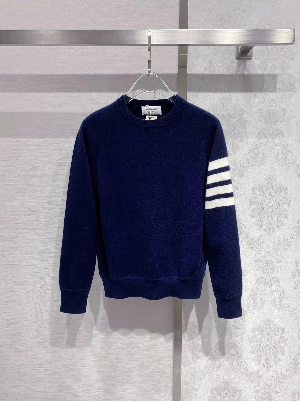 톰브라운 4바 캐시미어 니트 네이비